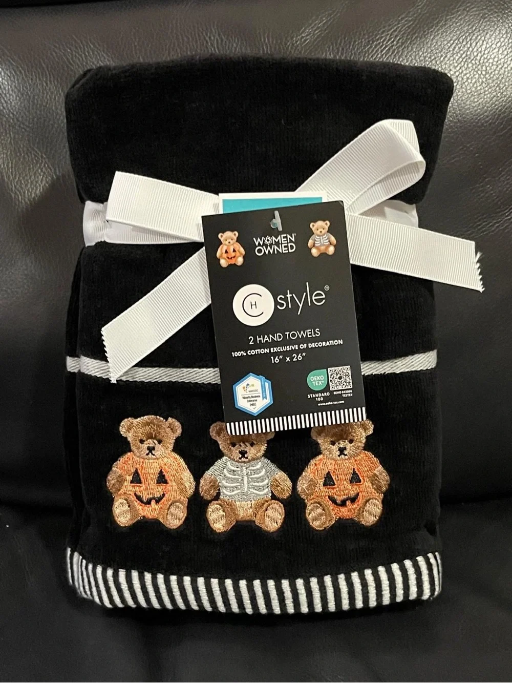 Halloween Teddy Bears Hand Towels, Set of 2 - Teddy Bears in Customes Towels